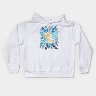 Hello There - Blue & Gold Kids Hoodie